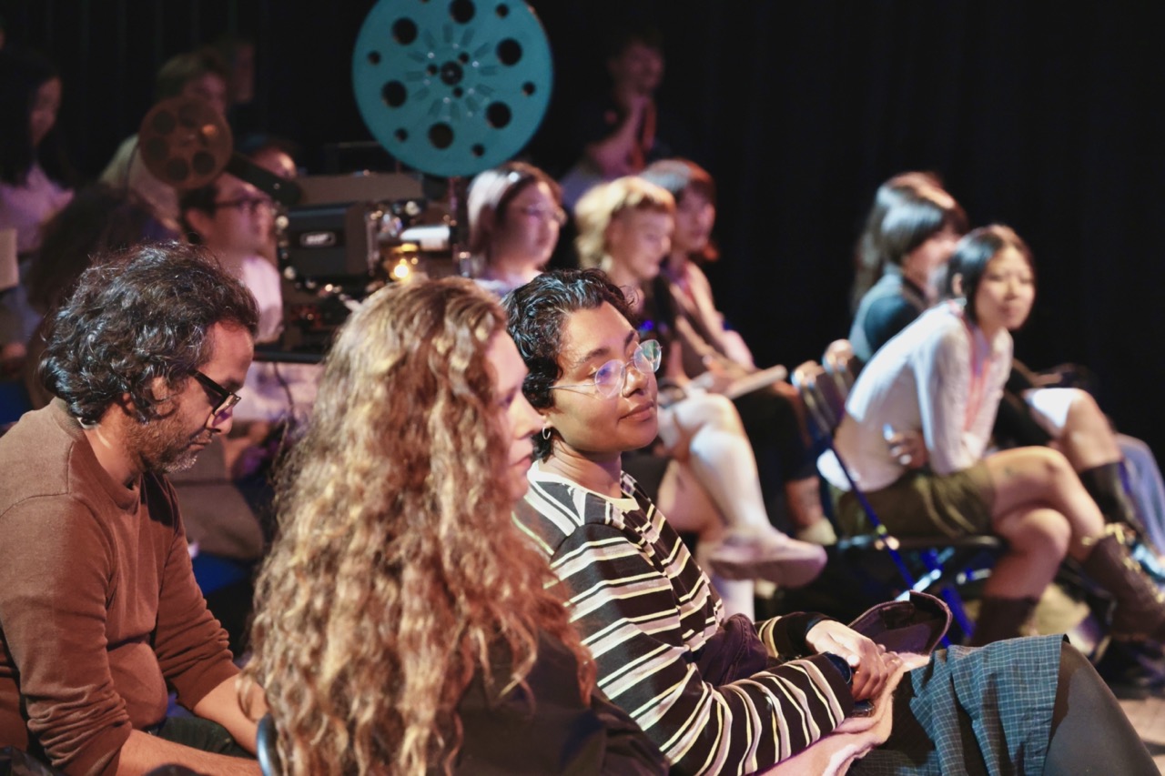 An audience watching a screening